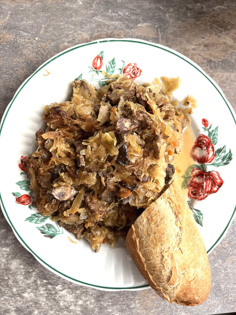 Bigos aka Polish Hunter's Stew on the plate