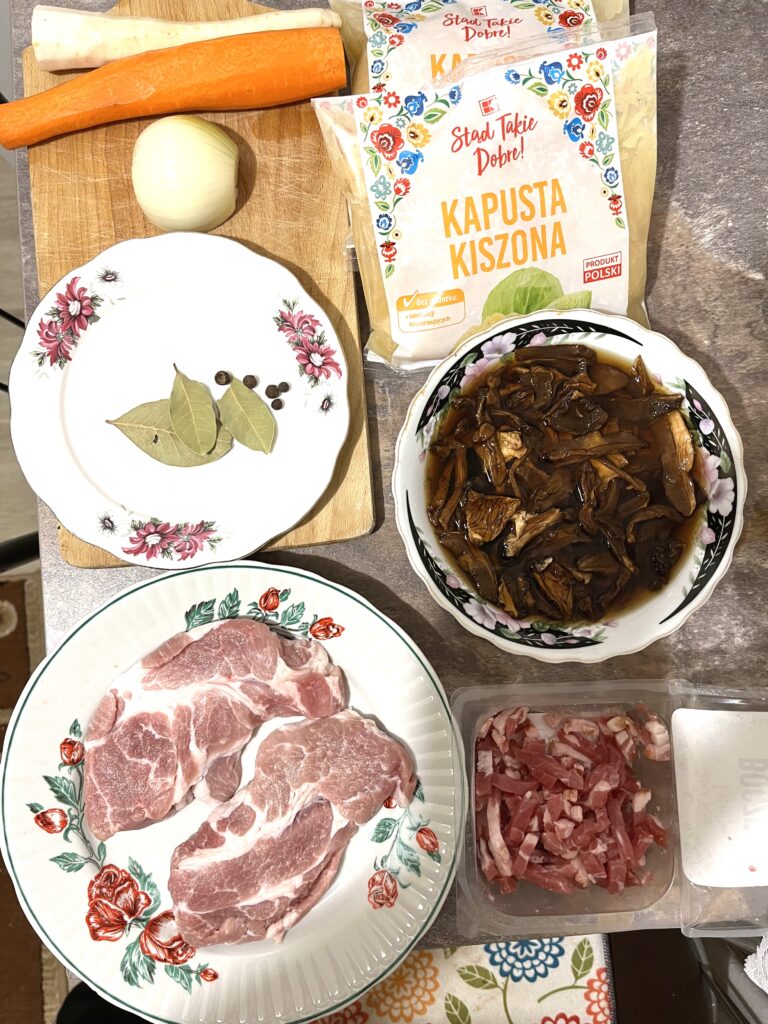 Ingredients for Bigos aka Polish Hunter's Stew