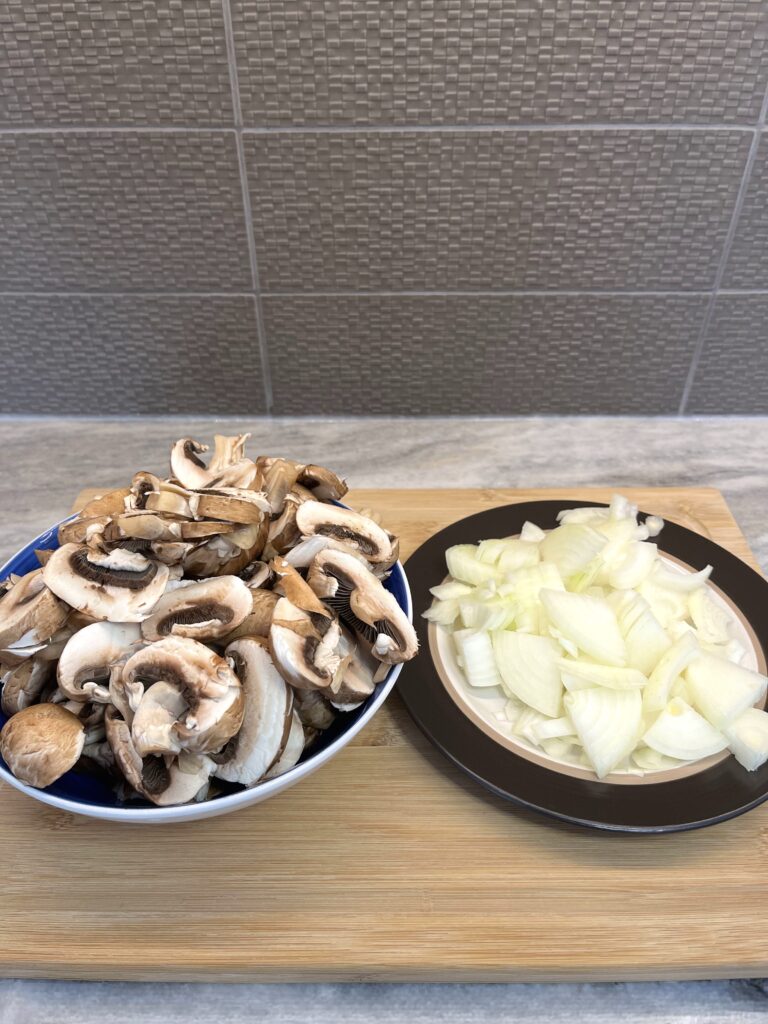 chopped mushrooms for mushroom sauce