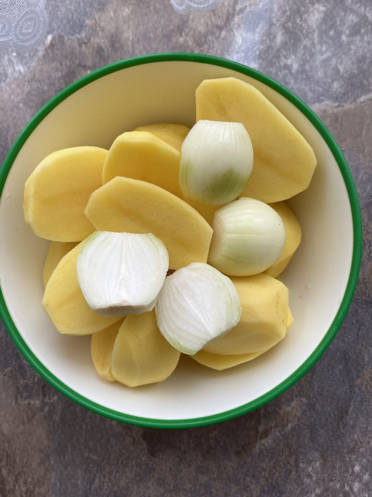 Peeled potatoes