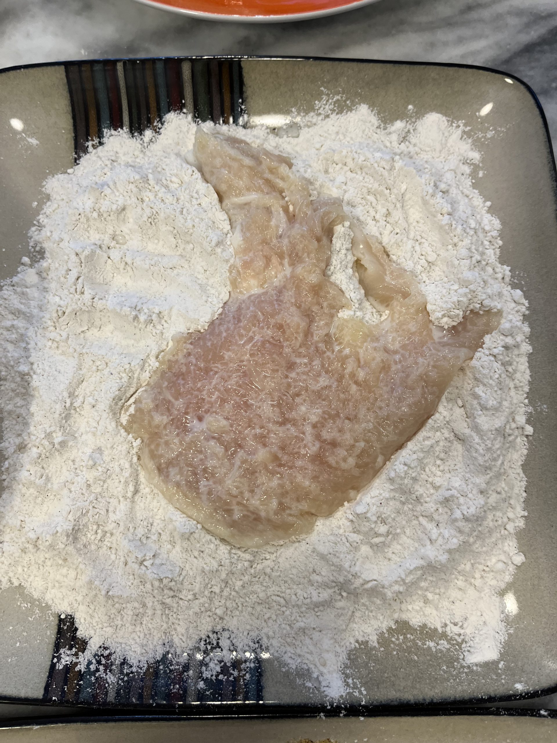 chicken dredged in the flour