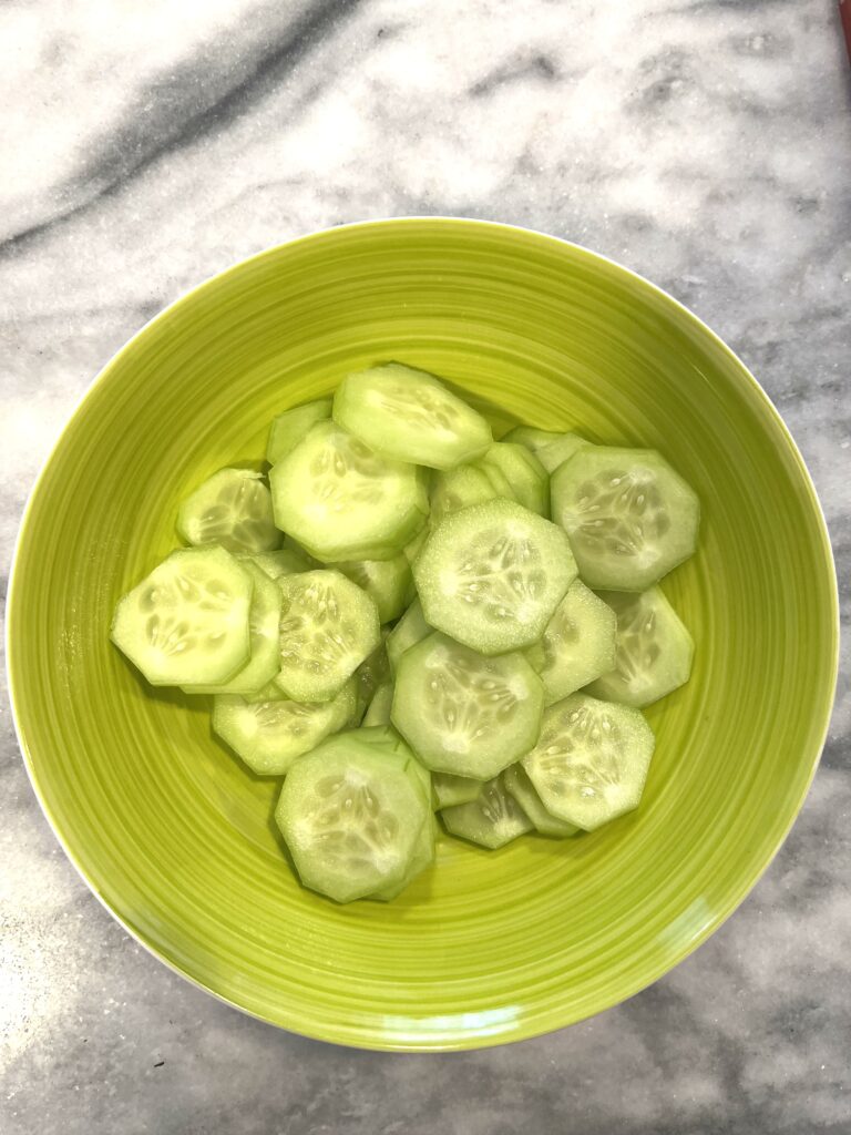 sliced cucumbers