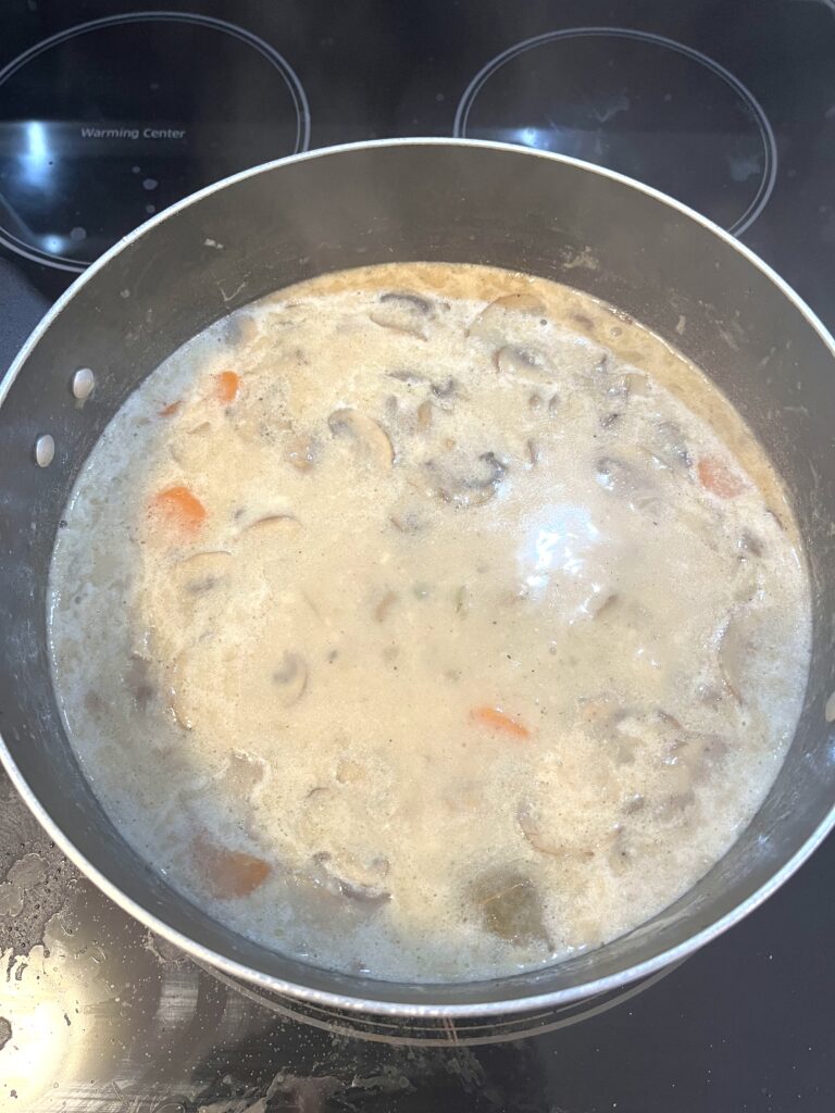 thickened Polish mushroom soup aka zupa grzybowa