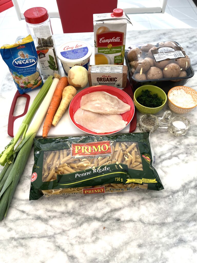 Ingredients for Polish mushroom soup aka zupa grzybowa