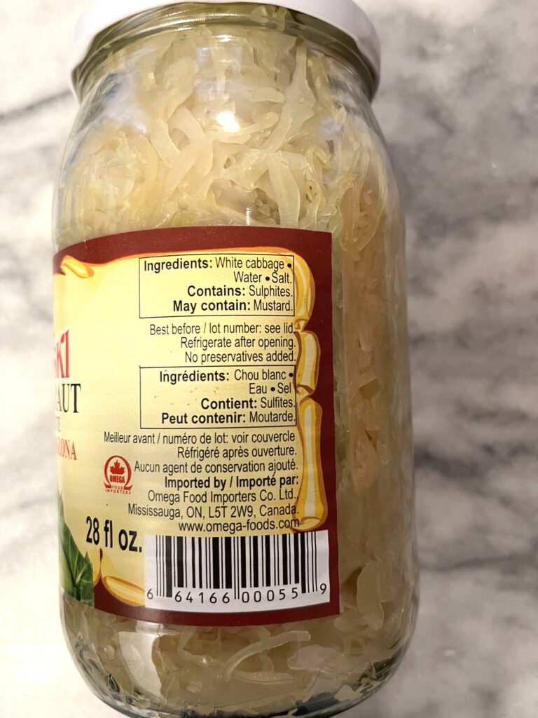 Sauerkraut in a jar