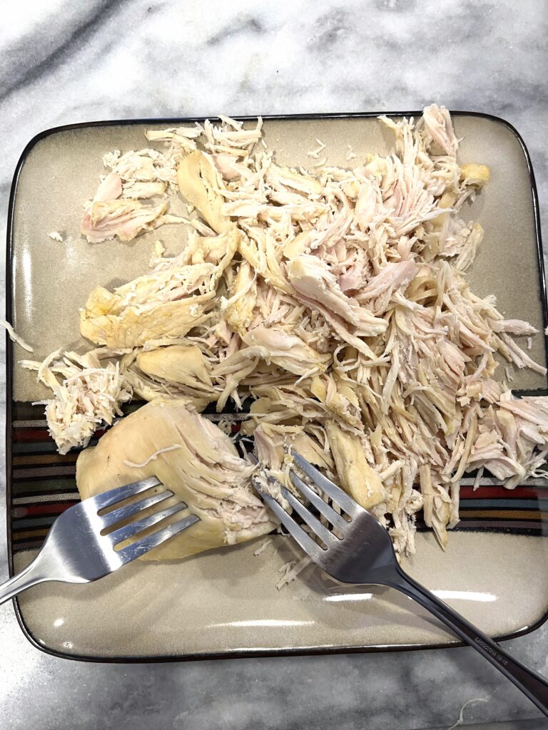 shredded chicken for Polish Dill Pickle Soup