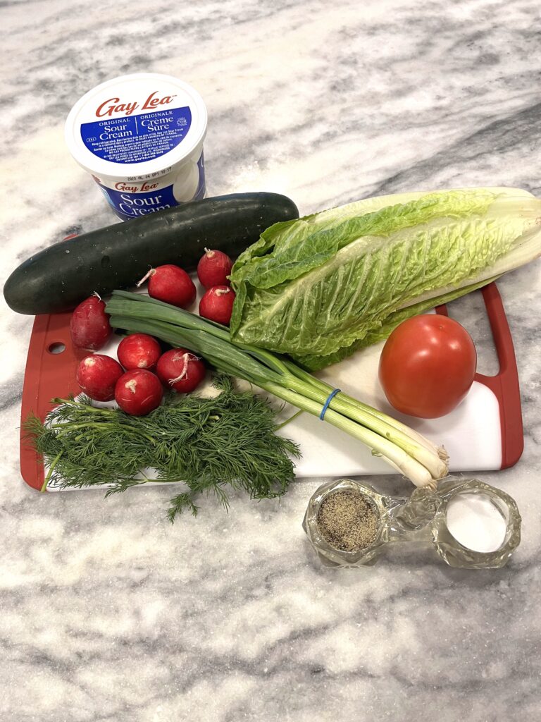 ingredients for lettuce salad