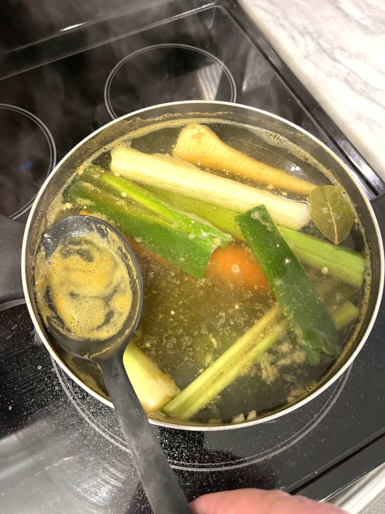 Boiling vegetables for Red borscht aka Barszcz czerwony