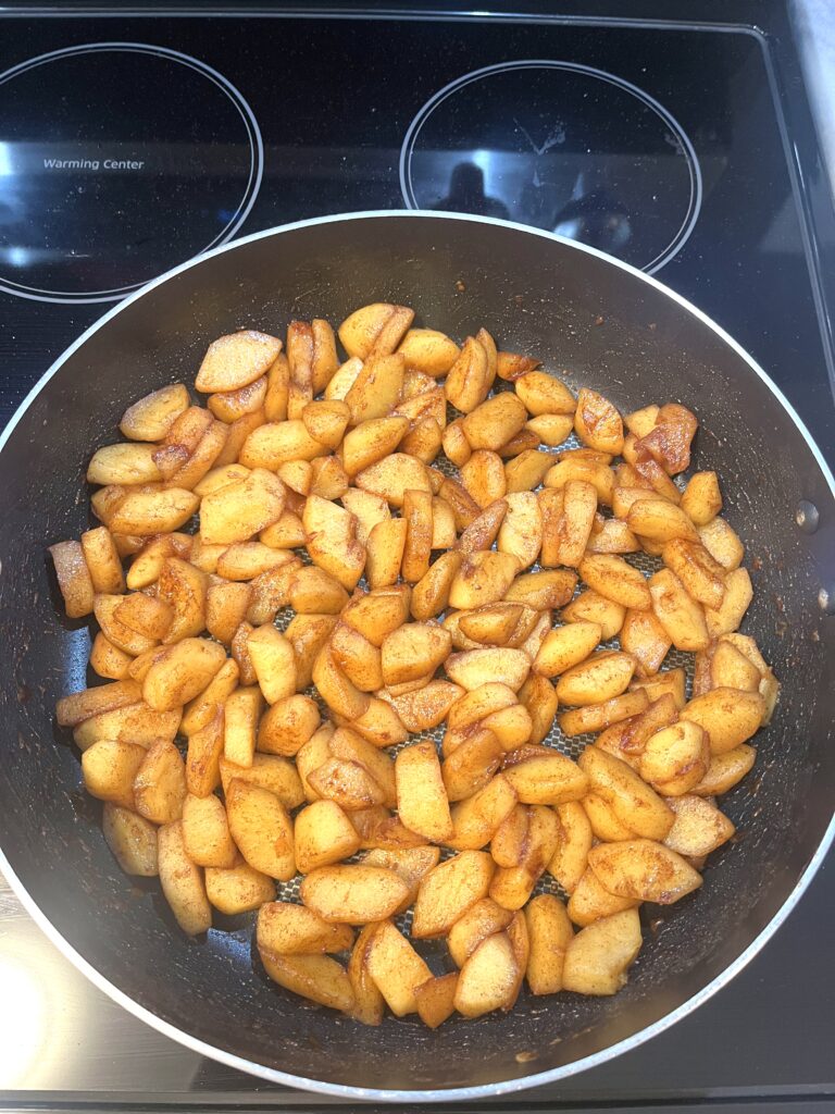 cooked apples for Polish apple pie aka Szarlotka