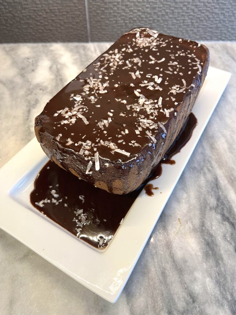 Polish chocolate cake covered with coconuts