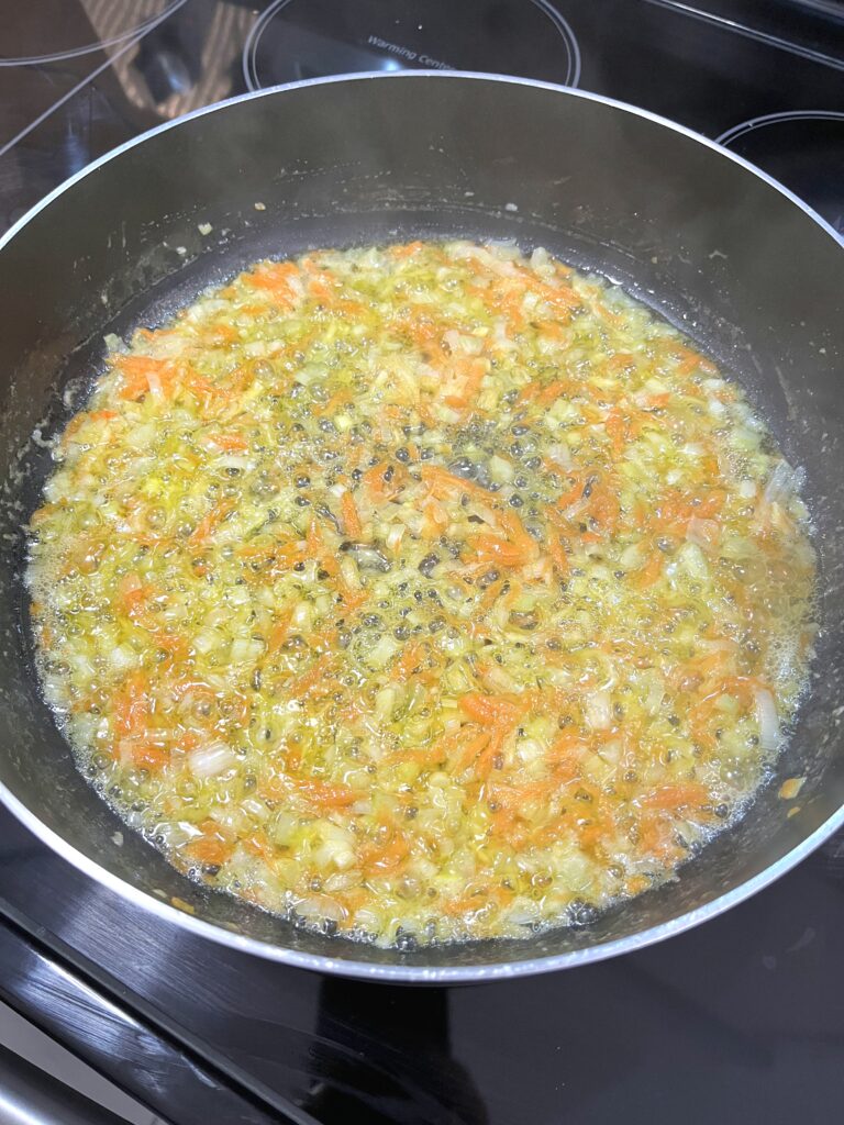 sauté vegetables for Spring Cabbage aka Młoda Kapusta