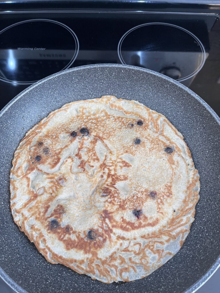 polish crepes on the frying pan