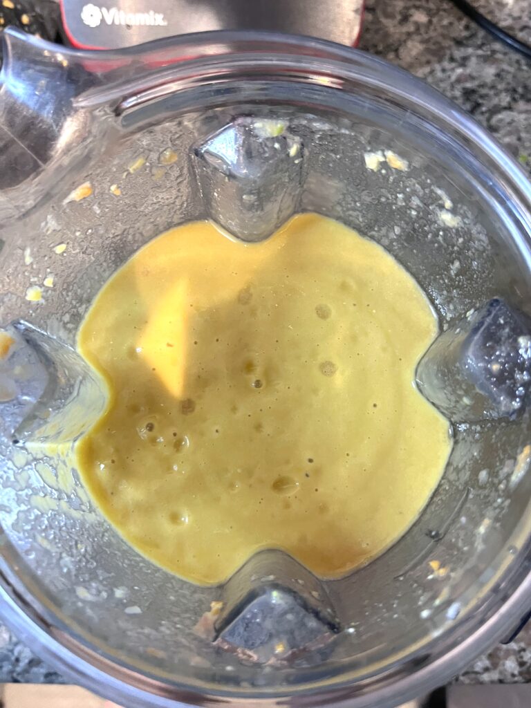 fat burner smoothie mixed from the top