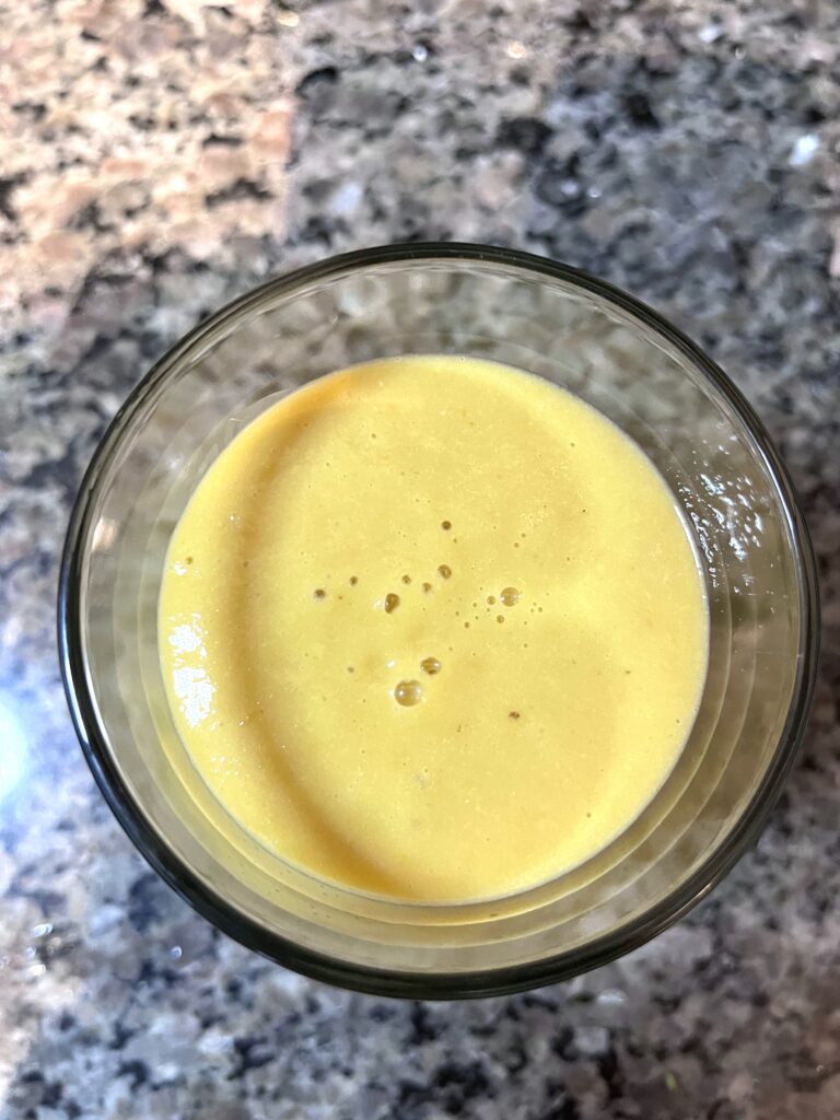 fat burner smoothie in the glass from the top