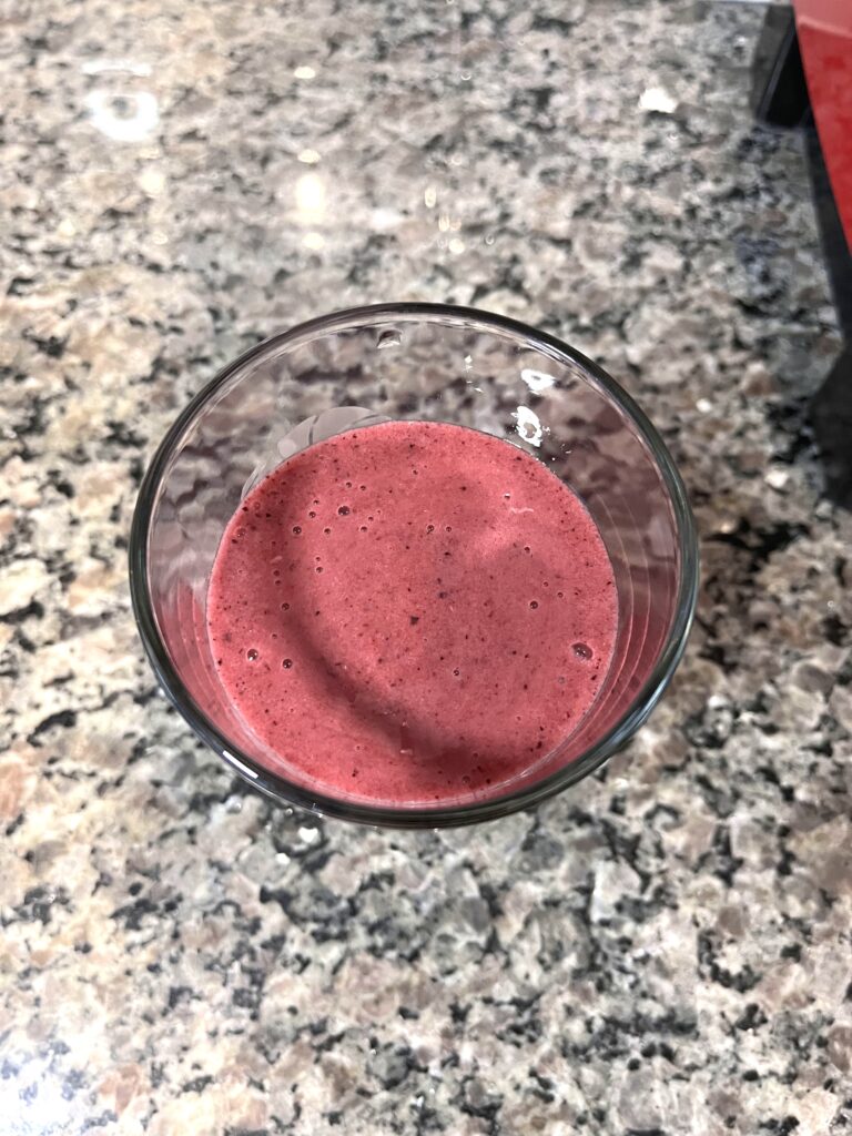 top view of Stamina Supreme Smoothie in the glass